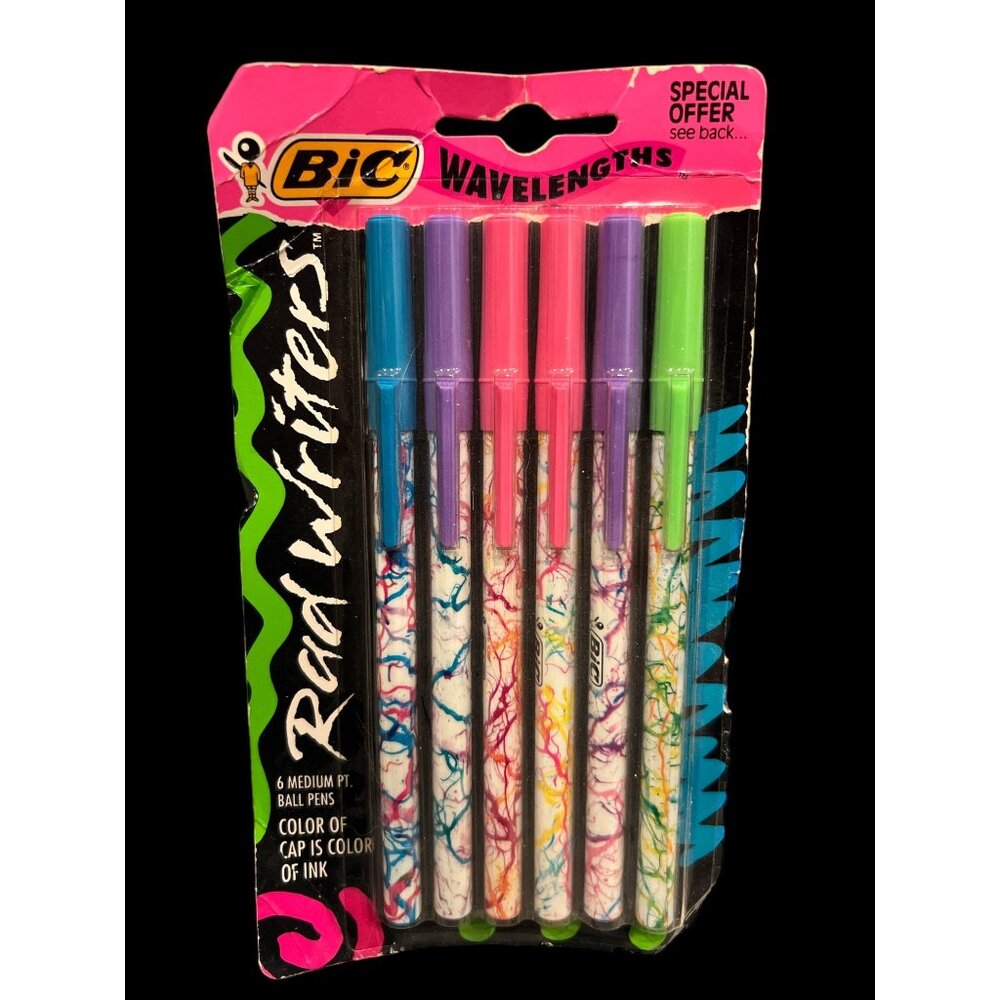 Vintage BIC Wavelengths Multi Color Rad Writers 1991 NOS Deadstock Made‎ In USA